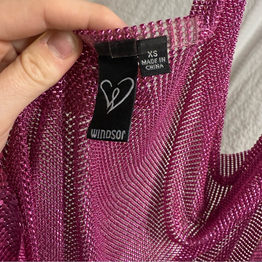 Windsor Pink Chainmail Cowl Neck Backless Dress - Picture 5 of 5